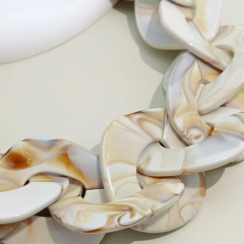 Bocar Statement Chunky Acrylic Cuban Choker Necklace Fashion Bib Collar Chain Necklace for Women(NK-10666) - Image 4